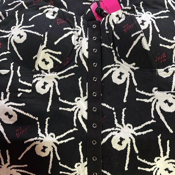 Betsey Johnson Womens Knit Printed Slip Dress size large spider print MRSP $89 - Picture 5 of 5